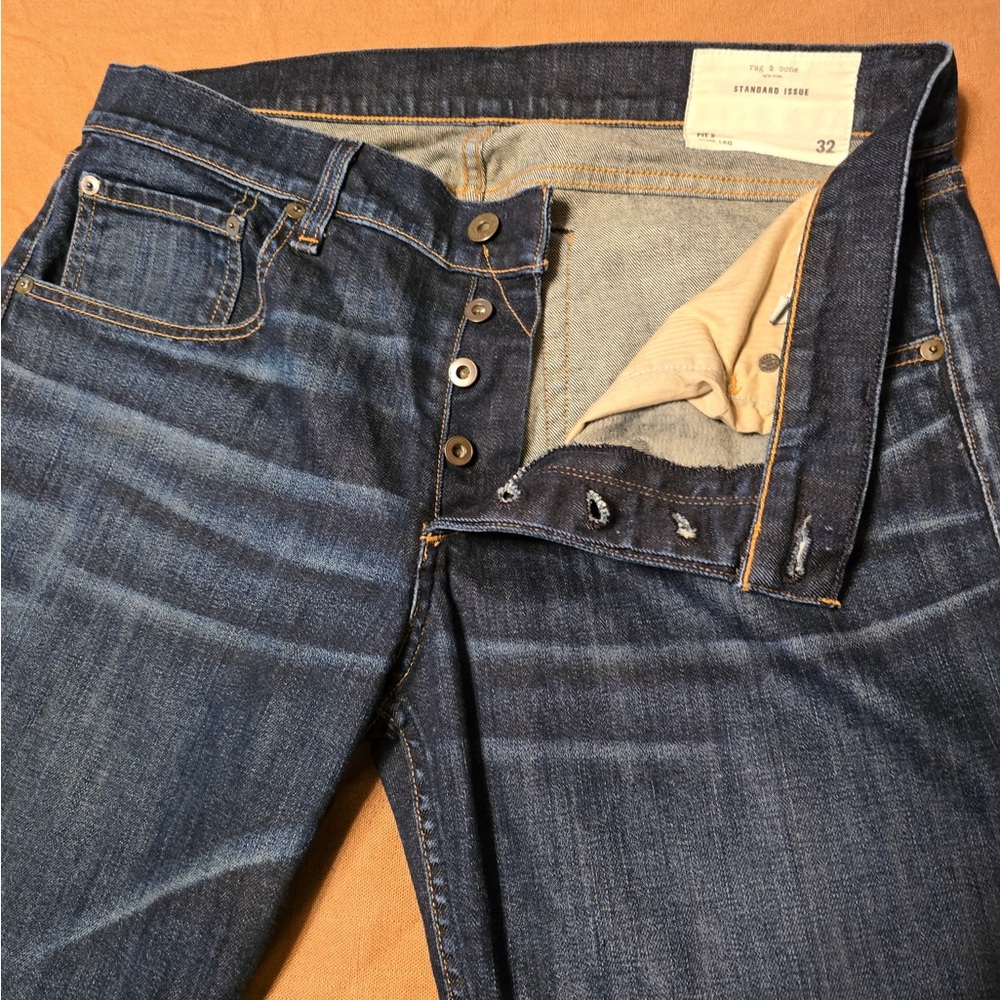 rag & bone Dark Indigo Straight Jeans